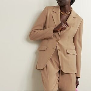 STAUD City Blazer Jacket Beige Tan Large